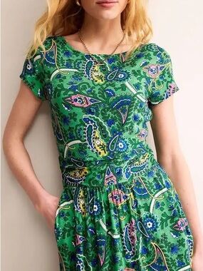 boden tie detail jersey shift dress BODEN Tie Waist Jersey Shirt Dress